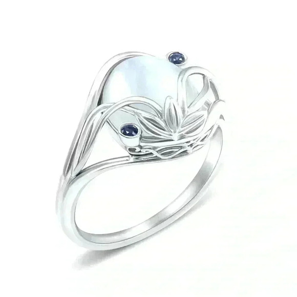New Sterling Silver Blue Sapphire & Moonstone Ring - Picture 2 of 5